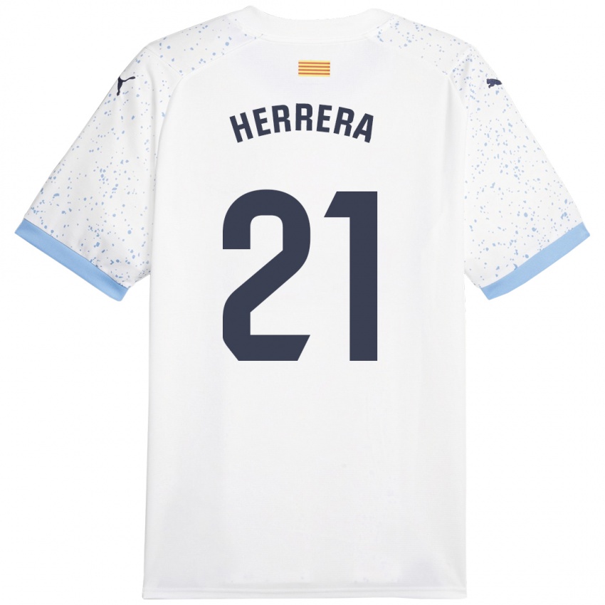 Dames Yangel Herrera #21 Wit Uitshirt Uittenue 2023/24 T-Shirt België