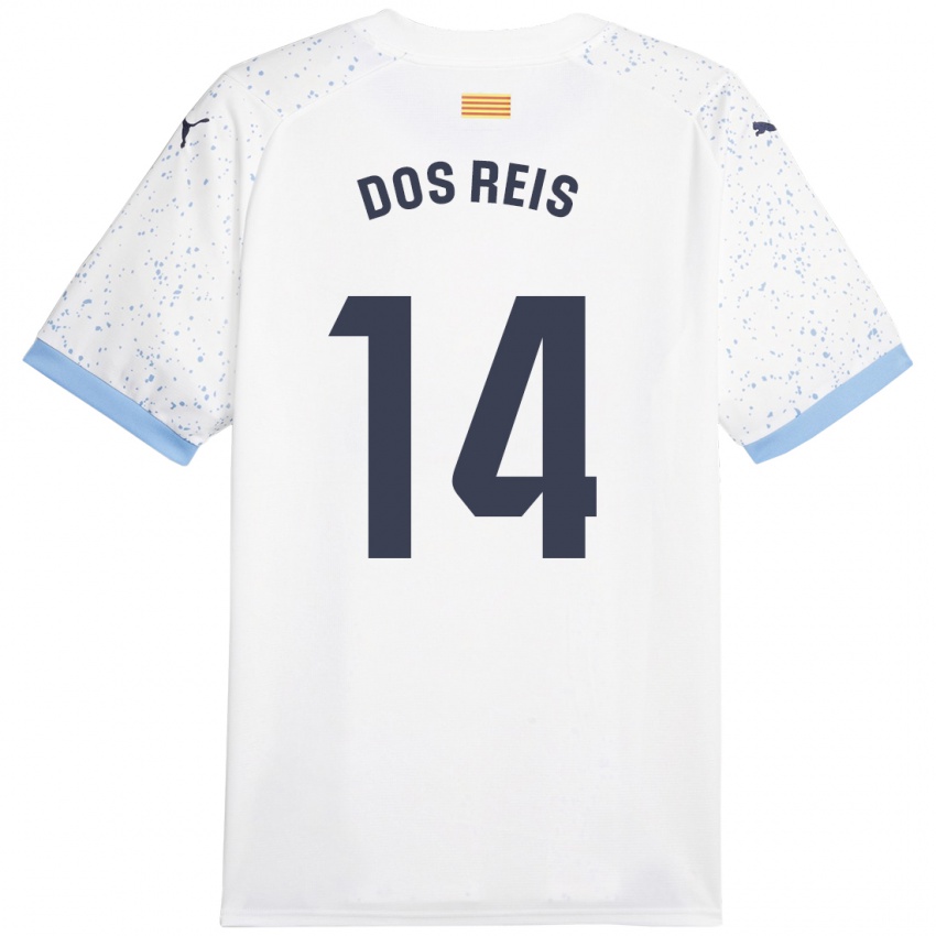 Dames Leo Dos Reis #14 Wit Uitshirt Uittenue 2023/24 T-Shirt België
