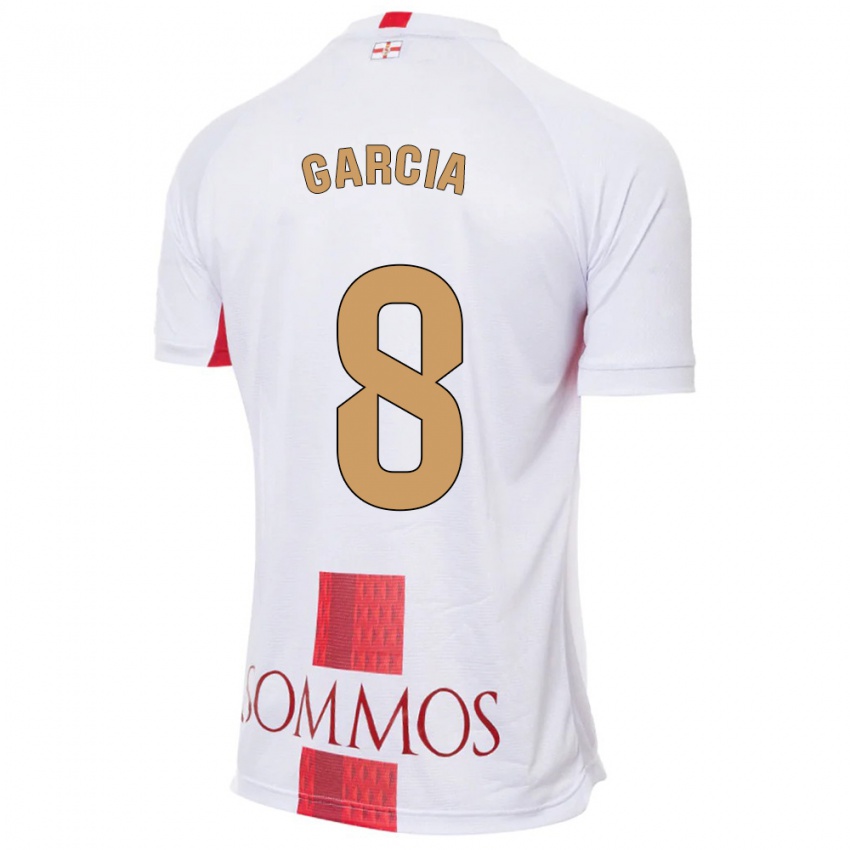 Dames David García #8 Wit Uitshirt Uittenue 2023/24 T-Shirt België