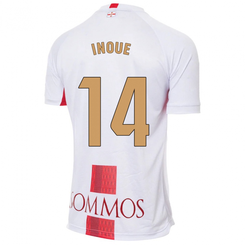 Dames Moe Inoue #14 Wit Uitshirt Uittenue 2023/24 T-Shirt België