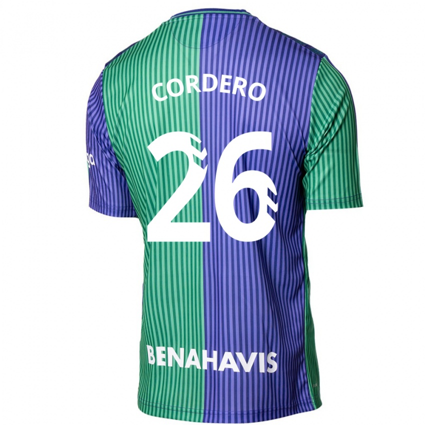 Dames Antonio Cordero #26 Groen Blauw Uitshirt Uittenue 2023/24 T-Shirt België