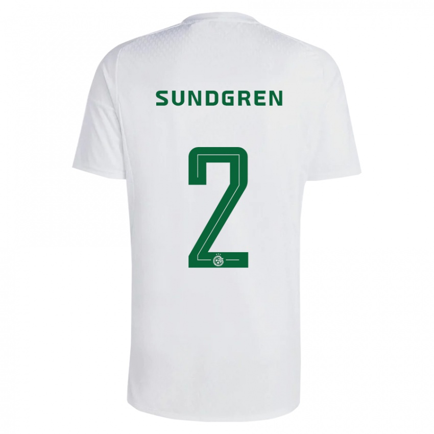 Dames Daniel Sundgren #2 Groen Blauw Uitshirt Uittenue 2023/24 T-Shirt België