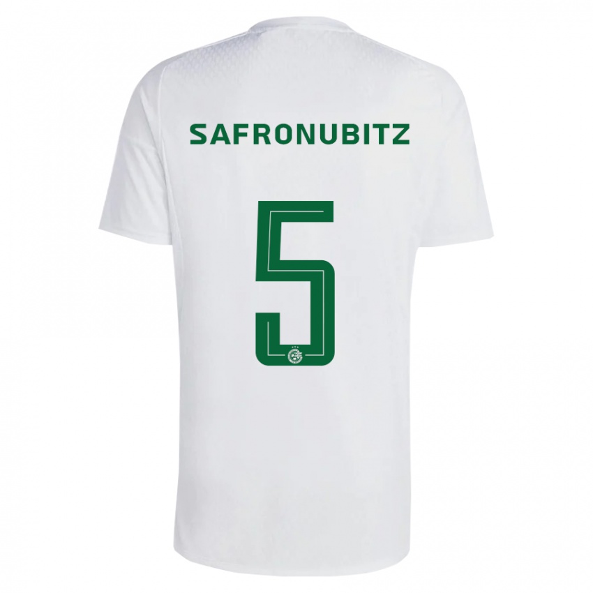 Dames Dan Safronubitz #5 Groen Blauw Uitshirt Uittenue 2023/24 T-Shirt België