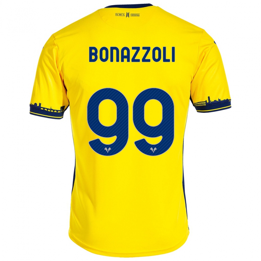 Dames Federico Bonazzoli #99 Geel Uitshirt Uittenue 2023/24 T-Shirt België
