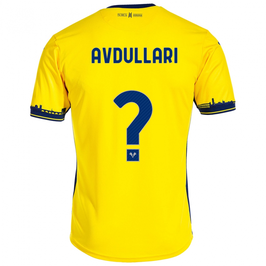 Dames Davide Avdullari #0 Geel Uitshirt Uittenue 2023/24 T-Shirt België