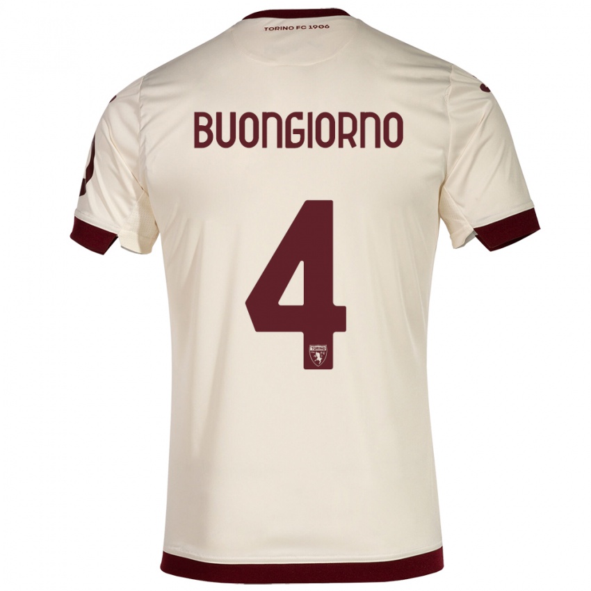 Damen Alessandro Buongiorno #4 Sekt Auswärtstrikot Trikot 2023/24 T-Shirt Belgien