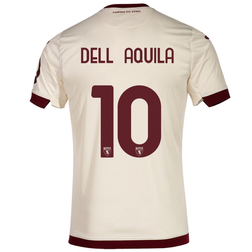Damen Francesco Dell'aquila #10 Sekt Auswärtstrikot Trikot 2023/24 T-Shirt Belgien