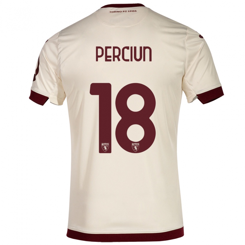 Dames Sergiu Perciun #18 Champagne Uitshirt Uittenue 2023/24 T-Shirt België