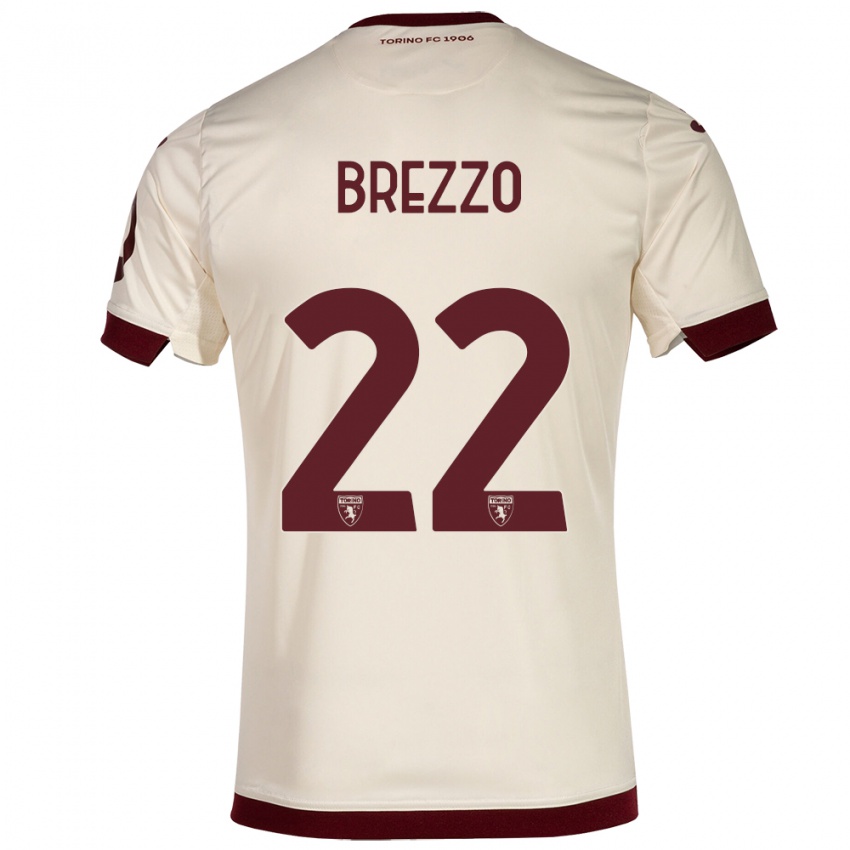 Damen Matteo Brezzo #22 Sekt Auswärtstrikot Trikot 2023/24 T-Shirt Belgien