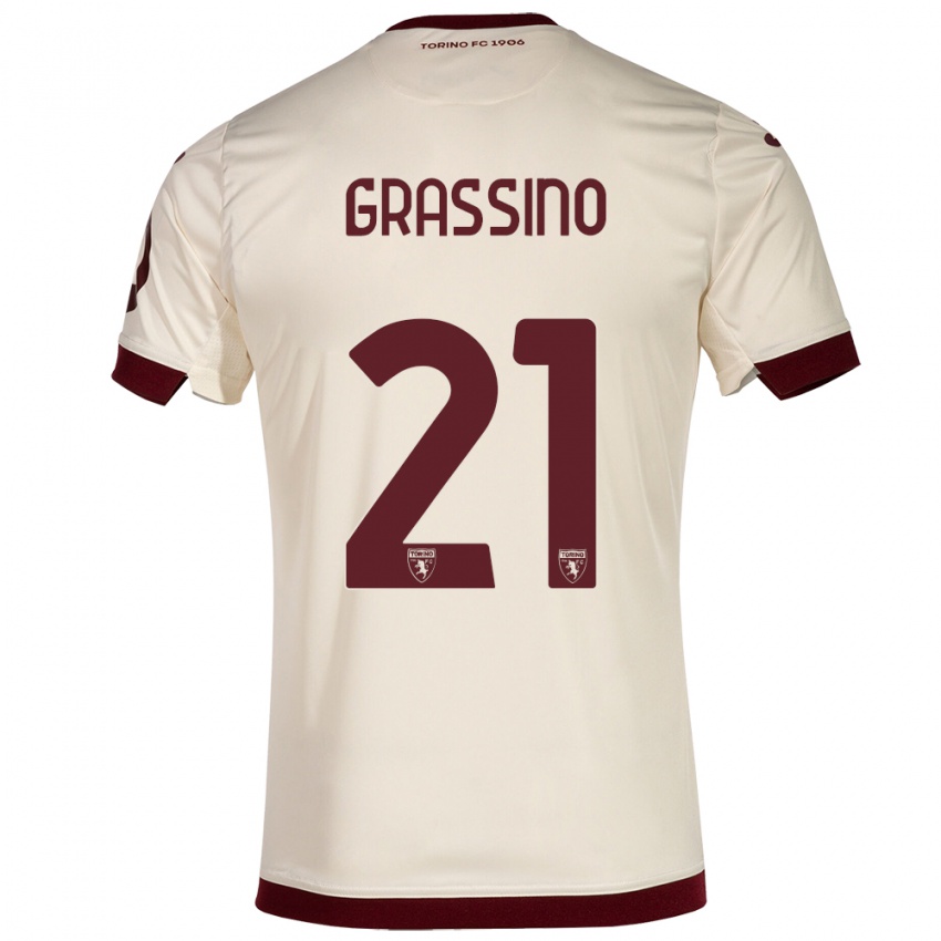 Dames Giulia Grassino #21 Champagne Uitshirt Uittenue 2023/24 T-Shirt België