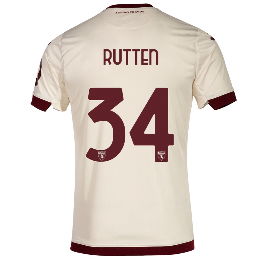 Dames Jill Rutten #34 Champagne Uitshirt Uittenue 2023/24 T-Shirt België