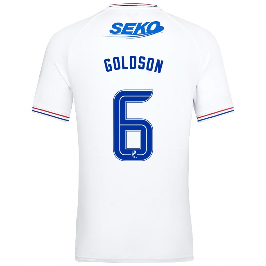 Dames Connor Goldson #6 Wit Uitshirt Uittenue 2023/24 T-Shirt België