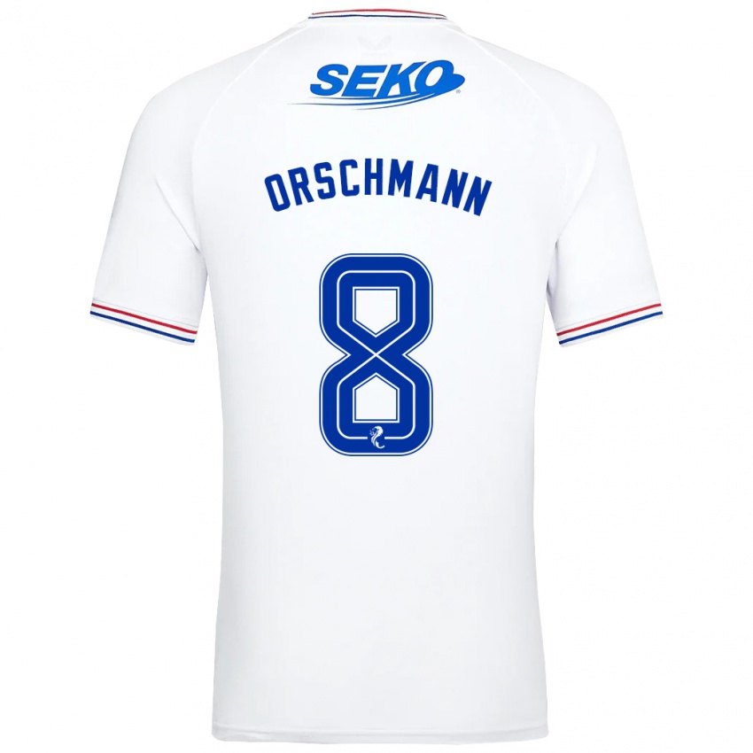 Dames Dina Orschmann #8 Wit Uitshirt Uittenue 2023/24 T-Shirt België