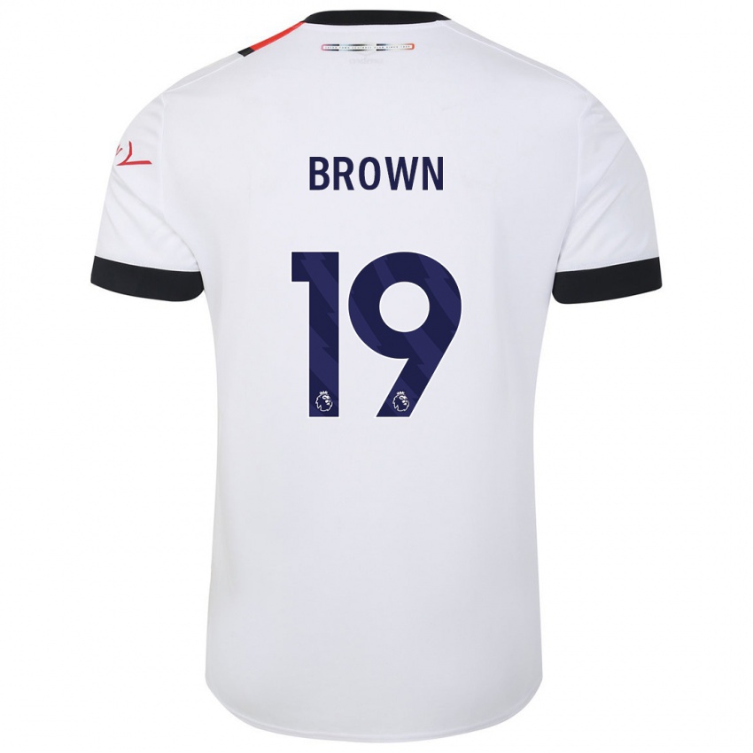 Dames Jacob Brown #19 Wit Uitshirt Uittenue 2023/24 T-Shirt België