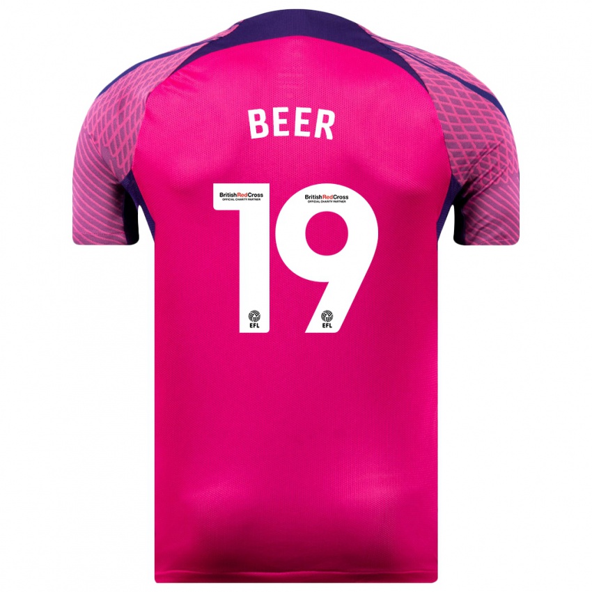 Dames Megan Beer #19 Paars Uitshirt Uittenue 2023/24 T-Shirt België