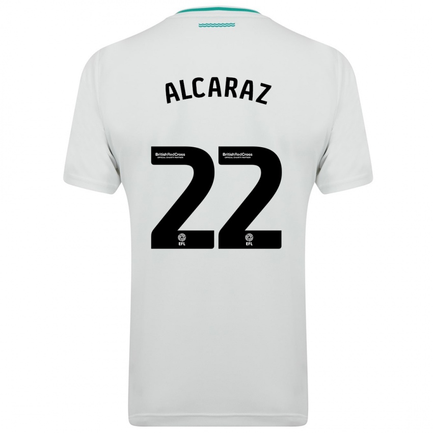 Dames Carlos Alcaraz #22 Wit Uitshirt Uittenue 2023/24 T-Shirt België