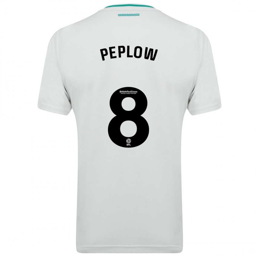 Dames Chloe Peplow #8 Wit Uitshirt Uittenue 2023/24 T-Shirt België