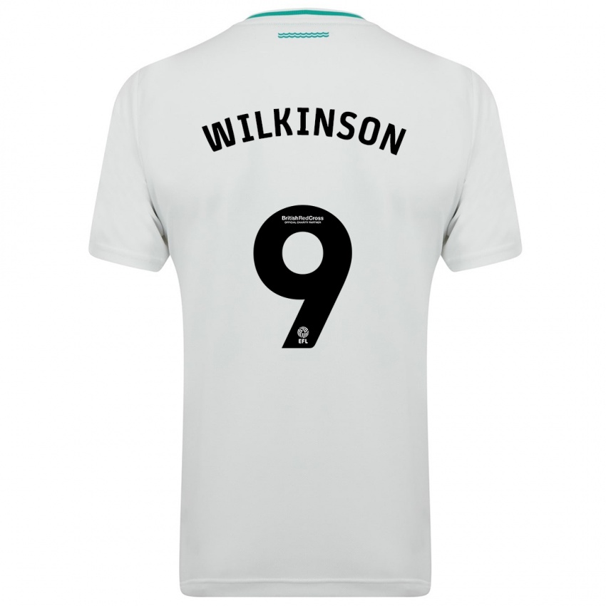 Dames Katie Wilkinson #9 Wit Uitshirt Uittenue 2023/24 T-Shirt België