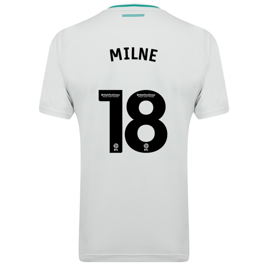 Dames Isabel Milne #18 Wit Uitshirt Uittenue 2023/24 T-Shirt België