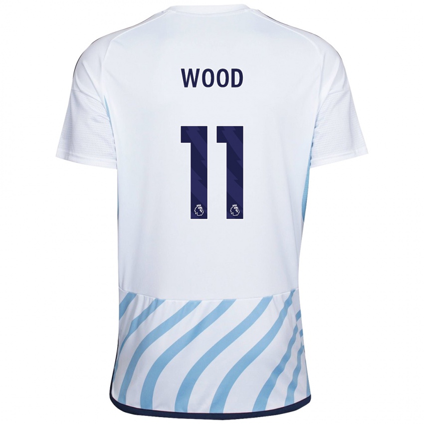 Dames Chris Wood #11 Wit Blauw Uitshirt Uittenue 2023/24 T-Shirt België