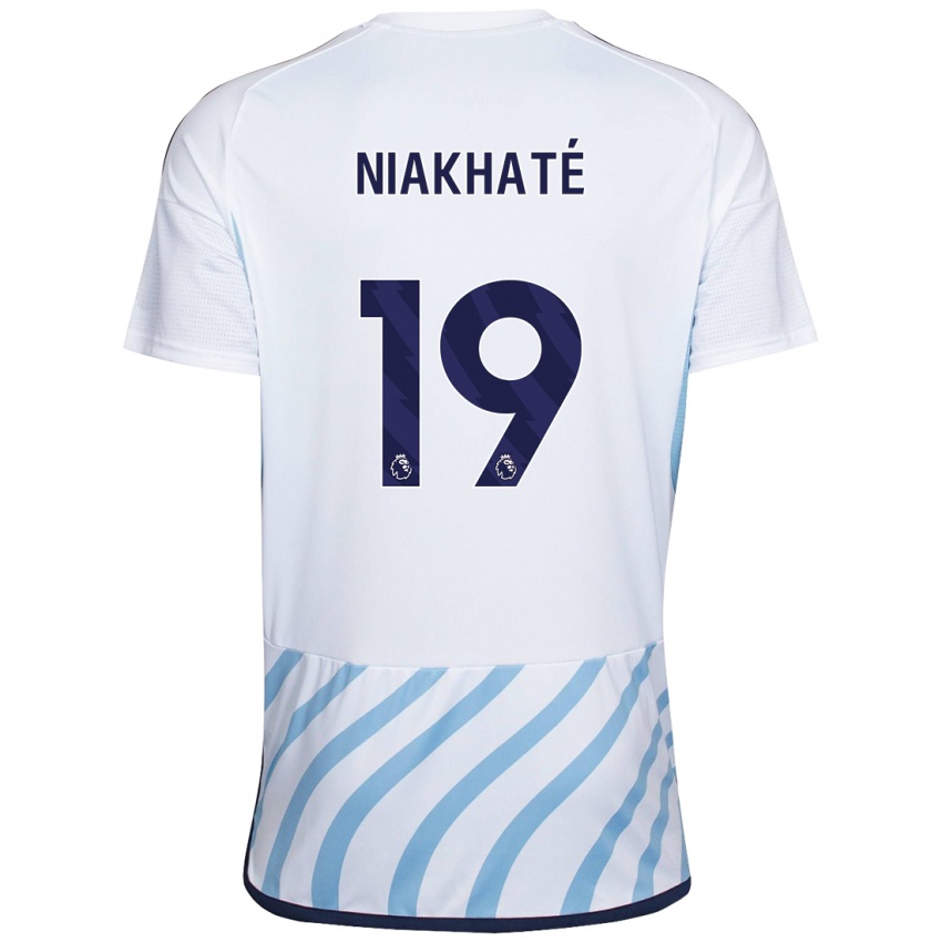 Dames Moussa Niakhaté #19 Wit Blauw Uitshirt Uittenue 2023/24 T-Shirt België