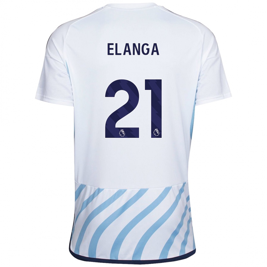 Dames Anthony Elanga #21 Wit Blauw Uitshirt Uittenue 2023/24 T-Shirt België