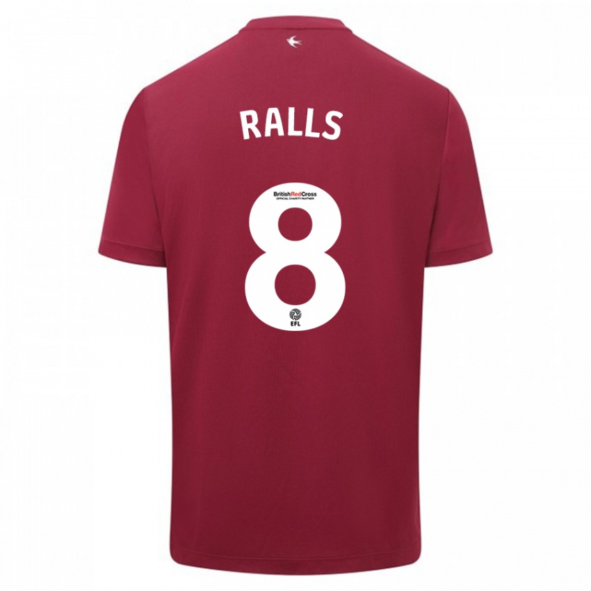 Dames Joe Ralls #8 Rood Uitshirt Uittenue 2023/24 T-Shirt België