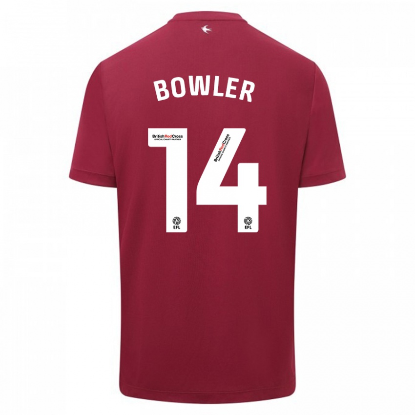 Dames Josh Bowler #14 Rood Uitshirt Uittenue 2023/24 T-Shirt België