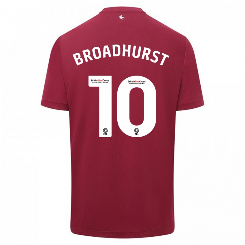 Dames Danielle Broadhurst #10 Rood Uitshirt Uittenue 2023/24 T-Shirt België