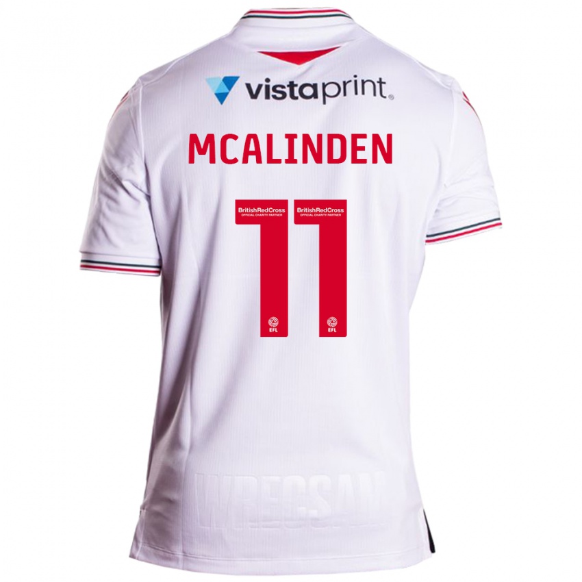 Dames Liam Mcalinden #11 Wit Uitshirt Uittenue 2023/24 T-Shirt België