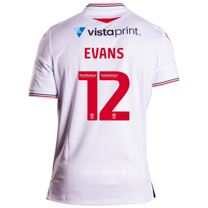 Dames George Evans #12 Wit Uitshirt Uittenue 2023/24 T-Shirt België