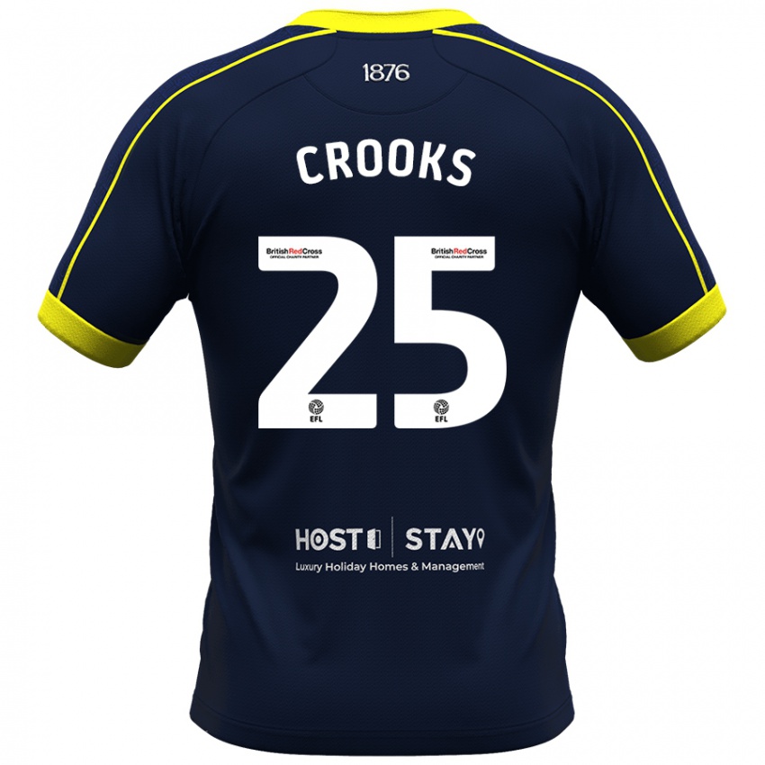 Damen Matt Crooks #25 Marine Auswärtstrikot Trikot 2023/24 T-Shirt Belgien