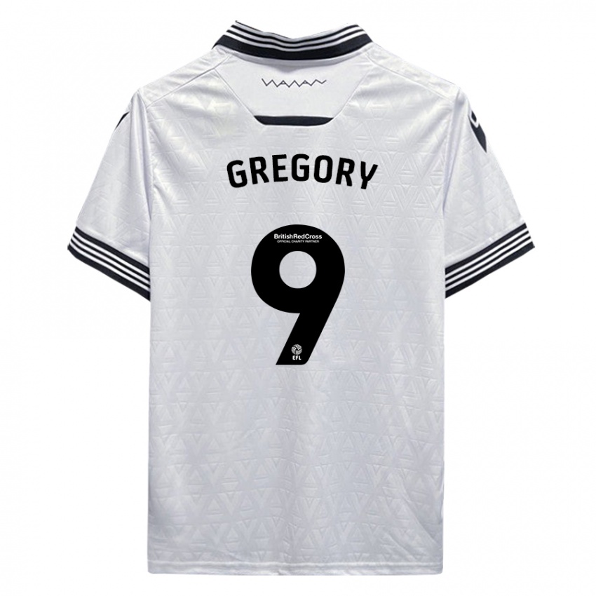 Dames Lee Gregory #9 Wit Uitshirt Uittenue 2023/24 T-Shirt België