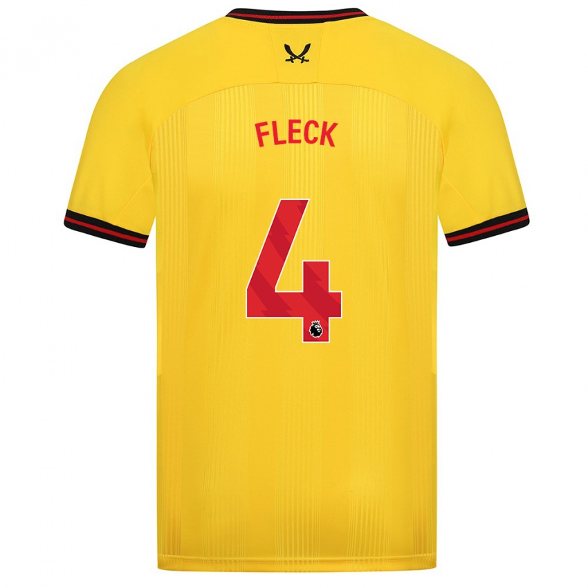 Damen John Fleck #4 Gelb Auswärtstrikot Trikot 2023/24 T-Shirt Belgien