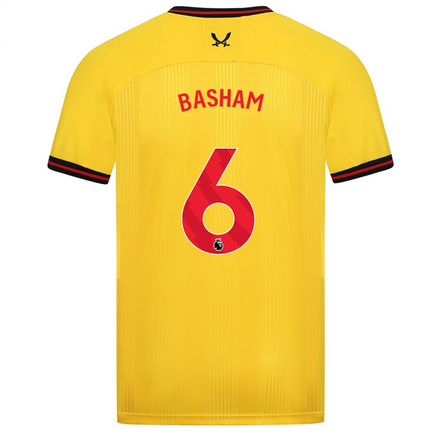 Damen Chris Basham #6 Gelb Auswärtstrikot Trikot 2023/24 T-Shirt Belgien
