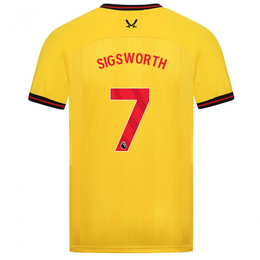 Damen Jess Sigsworth #7 Gelb Auswärtstrikot Trikot 2023/24 T-Shirt Belgien