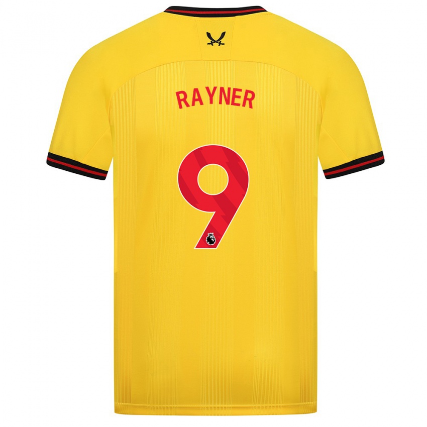 Damen Rebecca Rayner #9 Gelb Auswärtstrikot Trikot 2023/24 T-Shirt Belgien