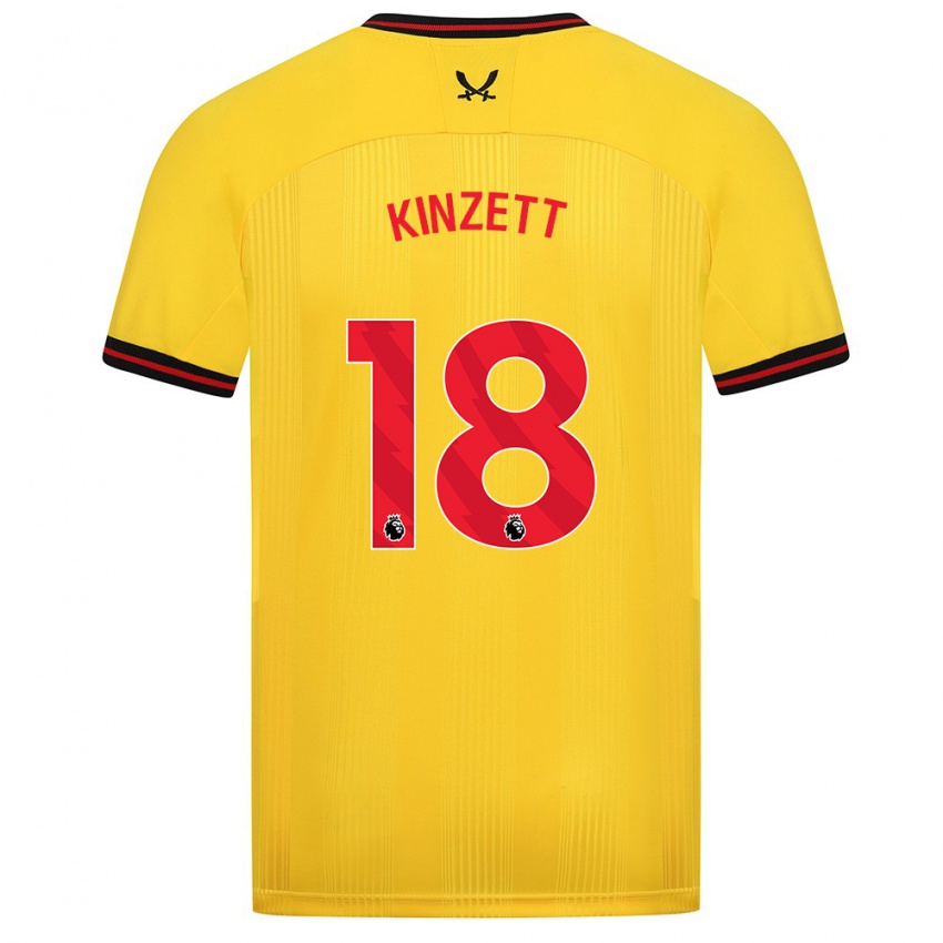 Damen Ella Kinzett #18 Gelb Auswärtstrikot Trikot 2023/24 T-Shirt Belgien