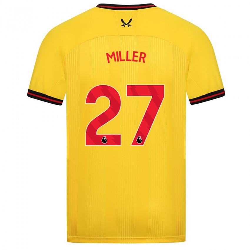 Damen Lara Miller #27 Gelb Auswärtstrikot Trikot 2023/24 T-Shirt Belgien