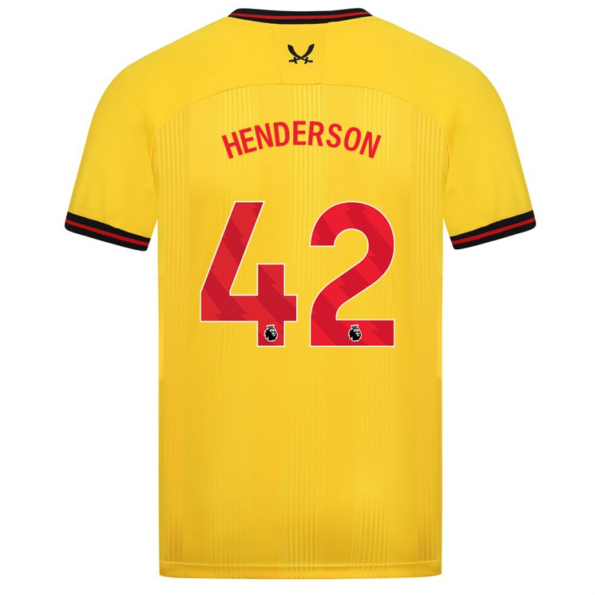 Dames Peyton Henderson #42 Geel Uitshirt Uittenue 2023/24 T-Shirt België