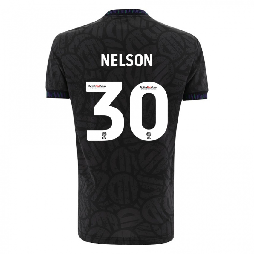 Dames Raekwon Nelson #30 Zwart Uitshirt Uittenue 2023/24 T-Shirt België