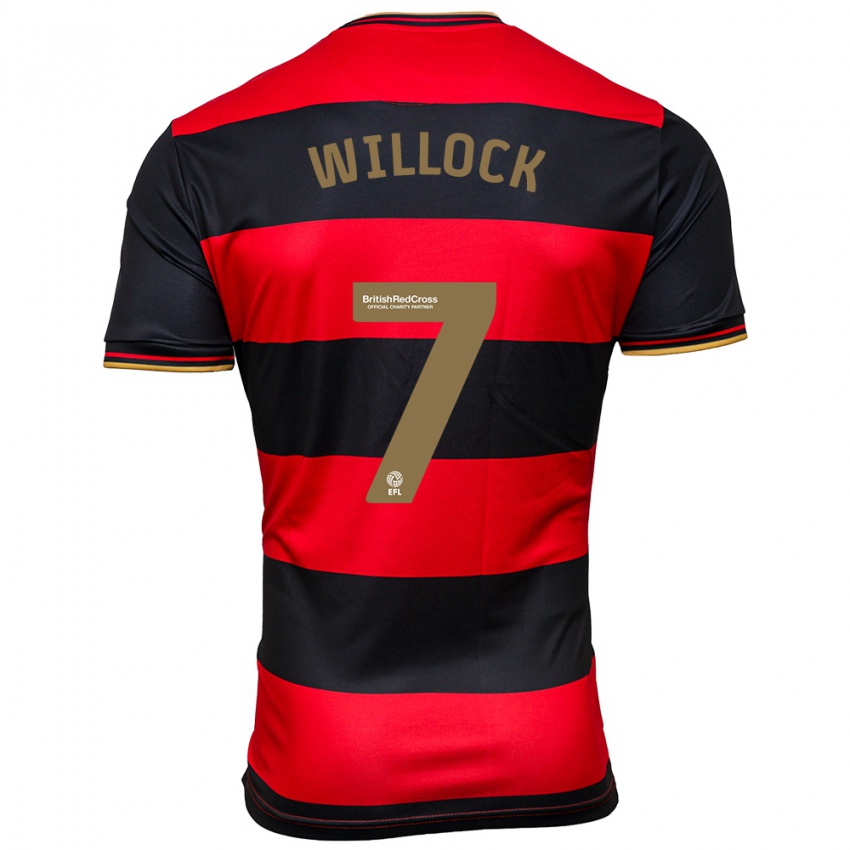 Dames Chris Willock #7 Zwart Rood Uitshirt Uittenue 2023/24 T-Shirt België