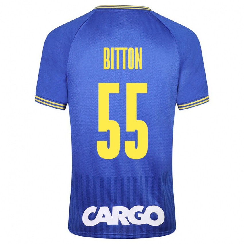 Dames Nir Bitton #55 Blauw Uitshirt Uittenue 2023/24 T-Shirt België