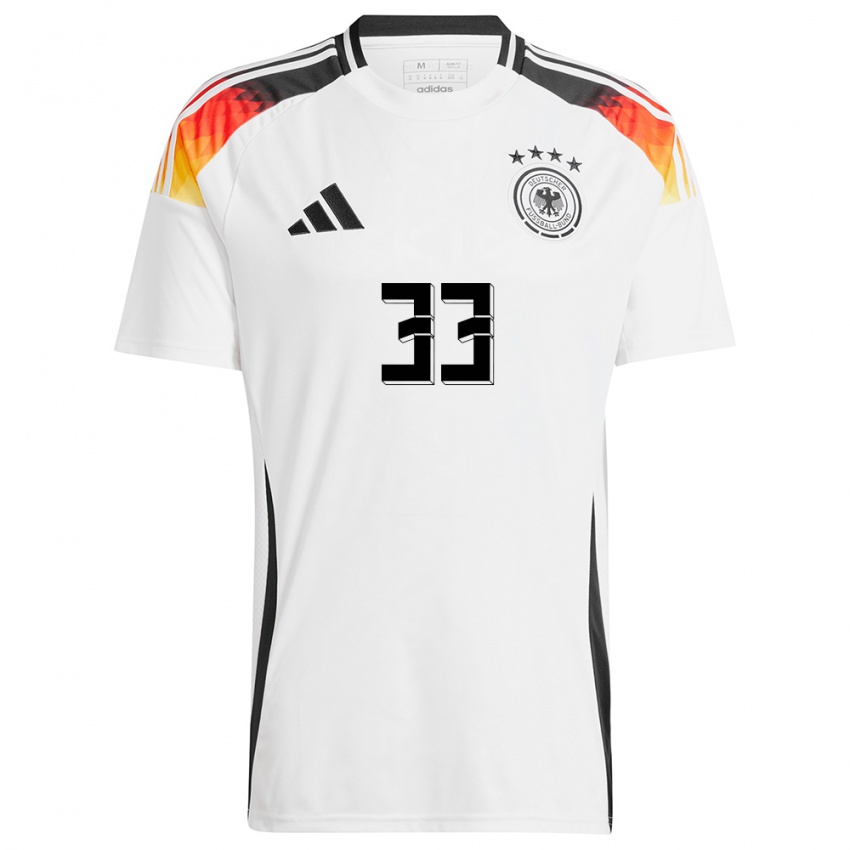 Enfant Maillot Allemagne Fabienne Dongus #33 Blanc Tenues Domicile 24-26 T-Shirt Belgique