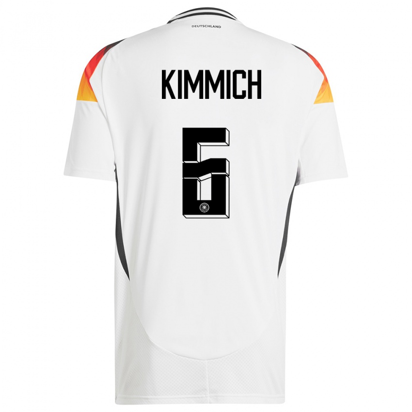 Kinderen Duitsland Joshua Kimmich #6 Wit Thuisshirt Thuistenue 24-26 T-Shirt België