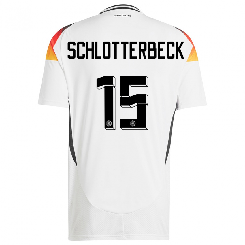 Enfant Maillot Allemagne Nico Schlotterbeck #15 Blanc Tenues Domicile 24-26 T-Shirt Belgique