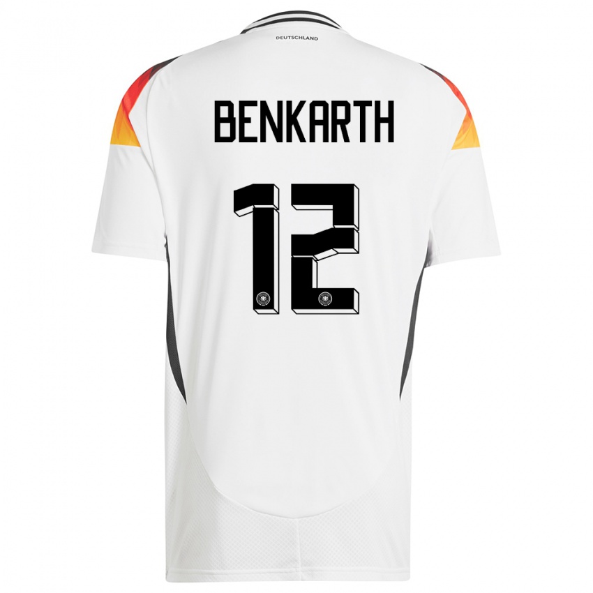 Enfant Maillot Allemagne Laura Benkarth #12 Blanc Tenues Domicile 24-26 T-Shirt Belgique