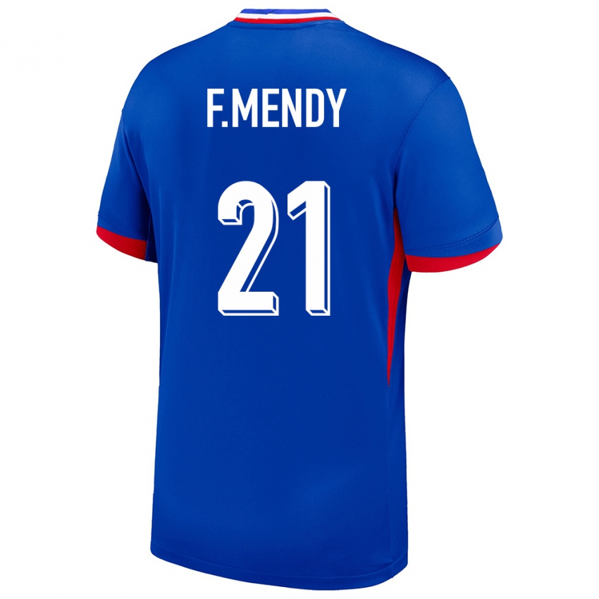 Enfant Maillot France Ferland Mendy #21 Bleu Tenues Domicile 24-26 T-Shirt Belgique