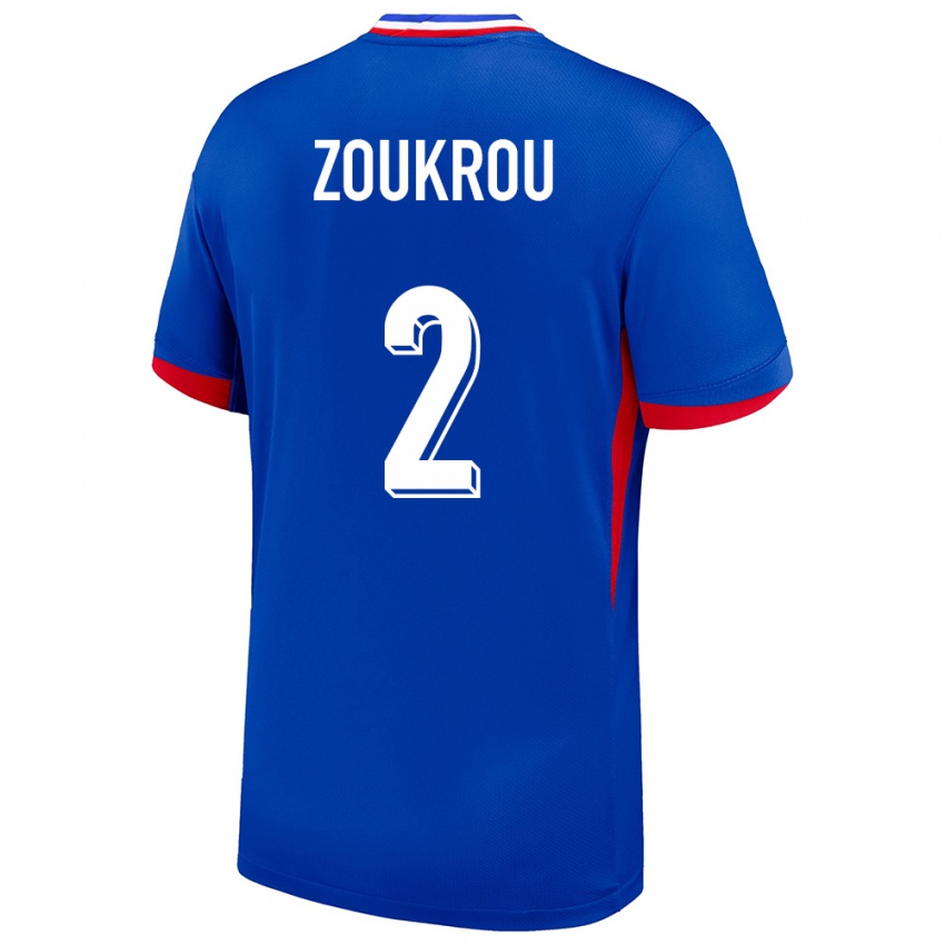 Kinder Frankreich Tanguy Zoukrou #2 Blau Heimtrikot Trikot 24-26 T-Shirt Belgien