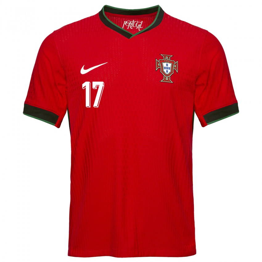 Kinderen Portugal Rafael Leao #17 Rood Thuisshirt Thuistenue 24-26 T-Shirt België